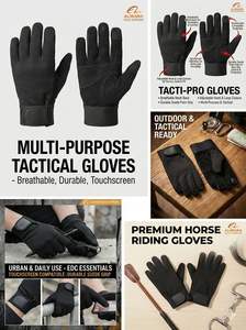 Summer Horse Riding <b>Gloves</b> Breathable Mesh Suede Palm Hand Grips Lightweight Full Finger | Equestrian <b>Gloves</b> UV Protection - Product Image 6
