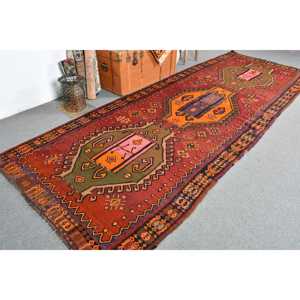 Alfombra de 4.7x12.9 pies, Alfombra Turca, Alfombra Roja Estilo Suroeste - Product Image 2