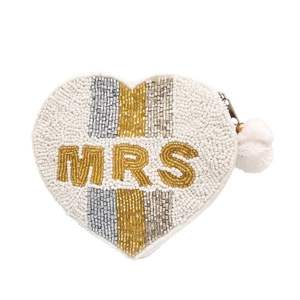 Travail manuel Multi Couleur Perlé W Coeur En Forme De Conception Broderie Coin Pouch Premium Designer Et Dernière Cuteness Unique Pour Fille - Product Image 3