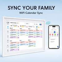 Calendrier familial numérique intelligent WiFi personnalisé de 15,6 pouces avec écran tactile, planificateur électronique, tableau des tâches et cadre photo pour la maison
