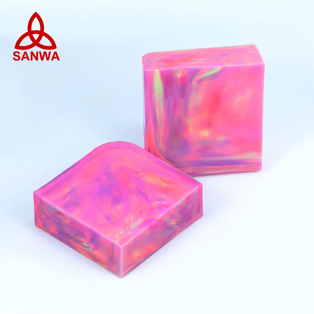 Sanwa Oparex Opal Nebula Seperti Aurora Marmer Plastik OLP322 Pink Layanan Pemotongan Harga Bagus untuk Perhiasan Kustom Kuno