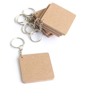 Porte-clés rond en bois écologique avec logo personnalisé Option Plain MDF Craft pour la peinture - Product Image 4