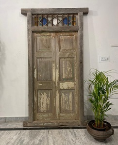 Panneaux de porte en bois massif antique cadre sculpté à la main pour villa de luxe moderne pour salon résidentiel extérieur pour chambre à coucher - Product Image 1