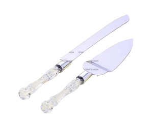 Ensemble de serveur de gâteau ultra brillant ensemble de couverts de luxe en acier inoxydable ensemble de service de gâteau avec petit chauffe-poignée en résine/bois/marbre Sward Se - Product Image 1