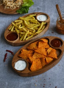 Platos de aperitivos de madera de teca hechos a mano para decoración del hogar y propósitos de regalo en diseños redondos para hogares y decoración modernos - Product Image 2