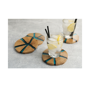 Dessous de verre en bois et en résine de dernière conception avec base dure disponible pour une utilisation dans la cuisine utilise les plus exigeants - Product Image 1