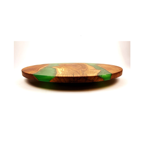 Cabinet Pantry Wood & green Resin Lazy Susan Round Rotating Display Trays Storage <b>Racks</b> and spice kitchenware use - Product Image 1