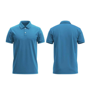 Camisetas de Hombre de Último Diseño en Azul Claro, 100% Algodón, de Alta Calidad, Color Sólido, Tejido Transpirable, Casual, de Manga Corta - Product Image 4