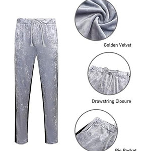 Eco-Friendly Casual Solid <b>Zip</b> <b>Hoodie</b> Jogger Sweatpants Velour Tracksuit for Winter - Product Image 2