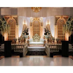 แกรนด์ฮินดูการตกแต่งเวทีงานแต่งงานกรอบหน้าต่างที่ทันสมัยสำหรับการสู้รบกรอบหน้าต่างที่ได้รับความนิยมสำหรับเวทีพิธีแหวน - Product Image 1