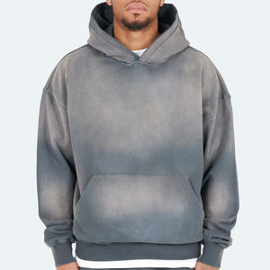 Sudadera con Capucha Extra Grande para Hombre, de Algodón Grueso, Estilo Desgastado, Decolorado por el Sol, de Secado Rápido, con Bolsillo, Personalizada OEM de Alta Calidad - Product Image 1