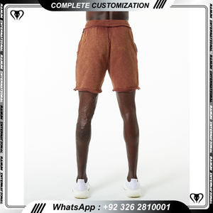 Acid <b>Wash</b> Shorts for <b>Boys</b> With Two Pockets Drawstring Waist Streetwear Summer Outdoor Shorts With Custom Logo Printed - Product Image 2