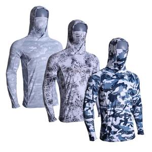 Camisa de Pesca de Manga Larga para Hombre, Camuflaje, UPF 50, Protección Solar Anti-UV, Sudadera con Capucha, Poliéster, para Adultos - Product Image 4