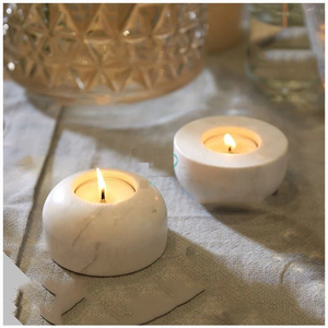 Natural White Marble Heart <b>Tea</b> <b>Light</b> Holders With Colorful Floral Scented <b>Tea</b> <b>Lights</b> Wedding Centerpieces Home Decoration - Product Image 2