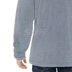 Custom Logo Design <b>Men</b> <b>Sherpa</b> <b>Jacket</b> Winter Stand Collar Front Logo Quick Dry Breathable Eco-Friendly High Quality Low MOQ OEM - Product Image 5