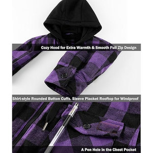 Heavyweight hommes fermeture éclair unisexe polaire pleine fermeture éclair hiver chaud décontracté Streetwear à capuche 100% coton biologique - Product Image 6