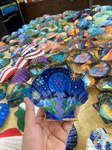 HOT SELLING Decorated Scallop Seashells Artistic Hand <b>Painting</b>, Ideal Coastal Interior Design, Beach Decor, Ocean-Themed Gift - Product Image 5