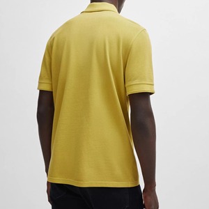 Vente chaude T-shirt pour homme en tricot personnalisé 100% coton Motif uni Col rabattu Manches courtes Respirant Haut décontracté Usine - Product Image 3