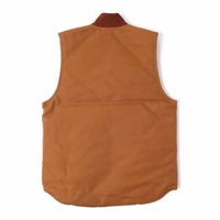 Veste sans manches courte matelassée d'hiver personnalisée, style cargo, streetwear, veste de travail, toile de canard épaisse pour hommes, tissée, lavée