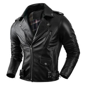 Automne mode hommes veste en cuir de vachette haute qualité moteur motard vêtements avec duvet laine pour l'équitation toile Style-High Street - Product Image 1