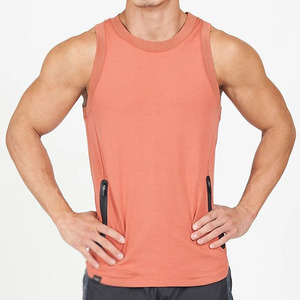 Camiseta sin mangas de gimnasio para hombre con estampado Offset personalizado, secado rápido, transpirable, elástico en 4 direcciones, cuello redondo, dobladillo curvo, 100% algodón para entrenamiento - Product Image 1