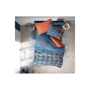 Cotton Box <b>Single</b> Duvet Cover <b>Set</b> for Teen Rooms Striped Pattern Pleds Cinnamon Woven Washed Technique for Home <b>Bedding</b> Wedding - Product Image 1