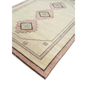 Handmade Beige & <b>Brown</b> <b>Wool</b> Rug Geometric & Abstract Pattern Boho Style for Entryway Hallway & Rectangle Home Use-Model Skwl-389 - Product Image 2