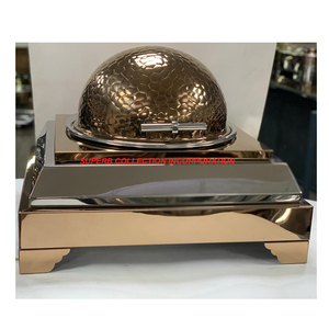 จานสแตนเลสทรงกลมสีโรสโกลด์กล่องใส่อาหารบุฟเฟ่ต์งานแฮนด์เมดขายดี - Product Image 1