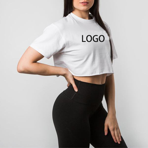 2024 gros personnalisé vêtements pour femmes vêtements de sport yoga Crop Tee personnalisé graphique t-shirts coton t-shirt pour les filles - Product Image 5