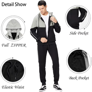 Conjunto Deportivo Ajustado para Hombre al por Mayor, 100% Algodón, Ropa Deportiva Informal, Traje Deportivo Liso con Capucha y Estilo Urbano - Product Image 5