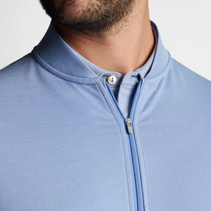 Pull à col montant 1/4 personnalisé avec logo de haute qualité pour homme en coton à séchage rapide, tricoté, pour le golf - Product Image 3