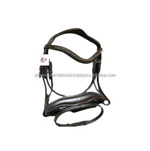 Brida de cuero de caballo ostentoso de cristal anatómico de gran calidad, cómodo equipo ecuestre para montar a caballo - Product Image 1