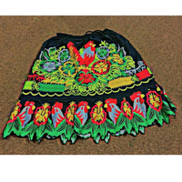 Minifalda de satén 100% algodón estilo vintage con bordado, talla grande, informal, natural, antibacteriana, de secado rápido