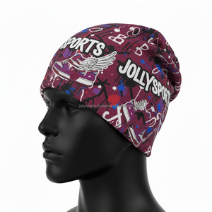 Bonnet en polyester et élasthanne de qualité supérieure pour homme, tissu extensible doux 220 GSM, multicolores, logo personnalisé par sublimation, bonnet jacquard - Product Image 3