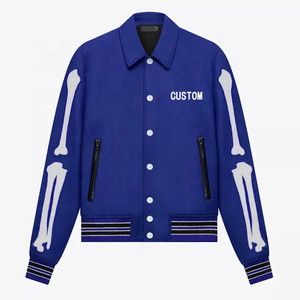 Wholesale Unisex OEM Custom Logo Varsity <b>Jackets</b> for Your Brand Custom Fashion Wool Top Long Sleeve Patchwork <b>Men</b> Versity <b>Jacket</b> - Product Image 1