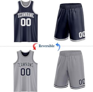 Maillots de basket-ball réversibles personnalisés avec nom et numéro imprimés, débardeurs pour hommes et jeunes, uniforme d'équipe d'entraînement vierge - Product Image 6