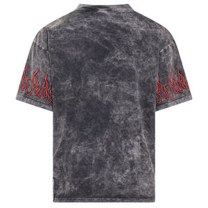 Premium hombres Casual en blanco 300 gsm Vintage ácido lavado Streetwear 100% algodón de gran tamaño ácido lavado camisetas para hombres - Product Image 4