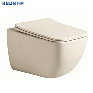 WC mural en céramique <span class=keywords><strong>beige</strong></span> mat certifié CE, sans bride, à chasse d'eau Tornado, facile à nettoyer, pour hôtel - Product Image 1