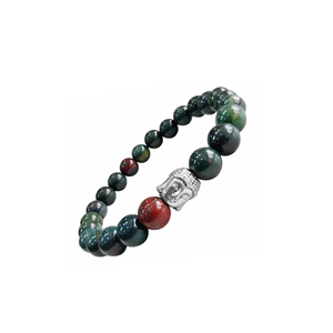 Carved Bloodstone Jasper Engraved Buddha Crystal Gemstone Fashion Jewelry <b>Bracelet</b> for <b>Men</b> and Women Gift - Product Image 3