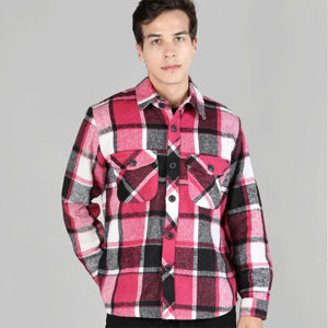 Veste en flanelle unie à manches régulières décontractée pour homme, doublée de coton rembourré, à capuche, col zippé, respirante, coupe-vent - Product Image 2