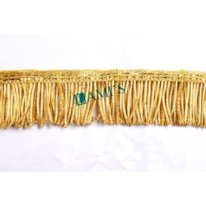 Embellecedor de flecos de bulón dorado, OEM, personalizado, alambre de Metal, flecos, embellecedor, hecho a mano - Product Image 2