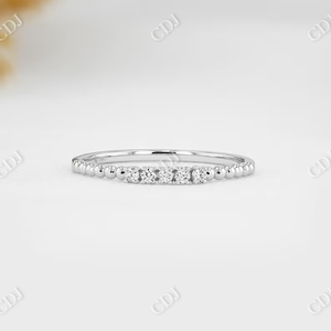 High Quality 14k Solid <b>Gold</b> Thin Beaded Natural Diamond Wedding Band Professional Manufacturing IGI Certified Natural Diamond - Product Image 2
