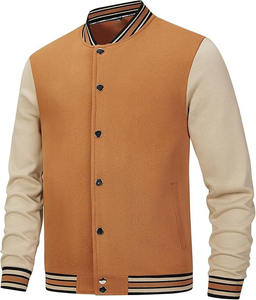 2025 Unisex de talla grande chaqueta universitaria de lona a la moda con logotipo personalizado soporte liso Letterman venta al por mayor chaqueta de hombre en blanco - Product Image 2