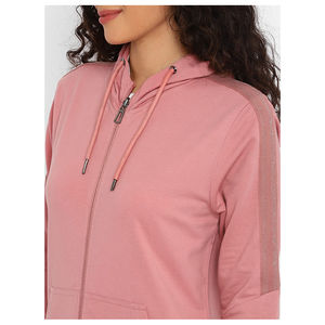 Femmes de haute qualité Logo personnalisé hiver entraînement survêtement à capuche mode survêtement-motif solide 100% coton en gros - Product Image 4