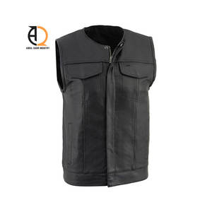 Leather Vest Durable Sleeveless Riding <b>Waistcoat</b> Modern Streetwear Looks - Product Image 5
