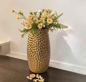 Florero de Metal dorado de lujo personalizable de forma redonda moderna, nuevo diseño elegante para uso doméstico - Product Image 5