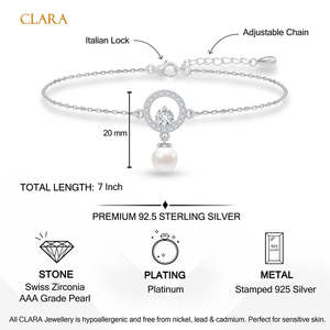 Bracelet chaîne ajustable en argent, perle Dante, or 14 carats, rhodium, diamant, or rose, tendance, religieux, en forme de cœur, pour cadeau de fête - Product Image 5