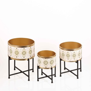 ชุดที่ปลูกต้นไม้โลหะ3ชั้นสำหรับในร่มต้นไม้เขียวขจีตกแต่งบ้านทันสมัยห้องนั่งเล่นและระเบียง - Product Image 1