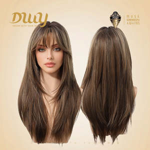 Elowen-DWY MiraScalp Glueless Synthetic <b>Wig</b> Short Curly Hair with Transparent Lace Middle Length <b>Sandy</b> Brown Layer Cut - Product Image 4
