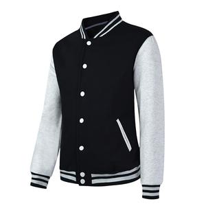 Men's Slim Fit <b>Patchwork</b> Varsity <b>Jacket</b> Warm Autumn Baseball Bomber with Stand Collar Factory CollegeBaseballjacket for men - Product Image 2